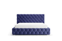 Designer Polsterbett Nino in Samt – Blau