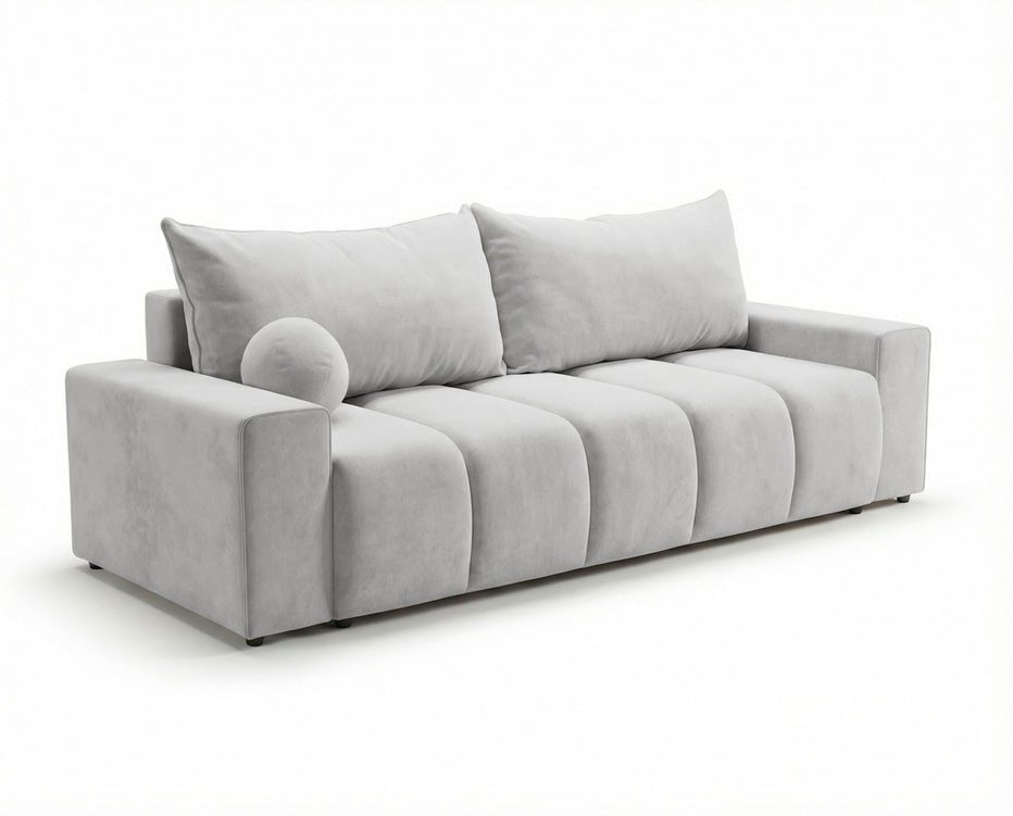 Designer 3 Sitzer Sofa Vena mit Stauraum und Schlaffunktion in Samt