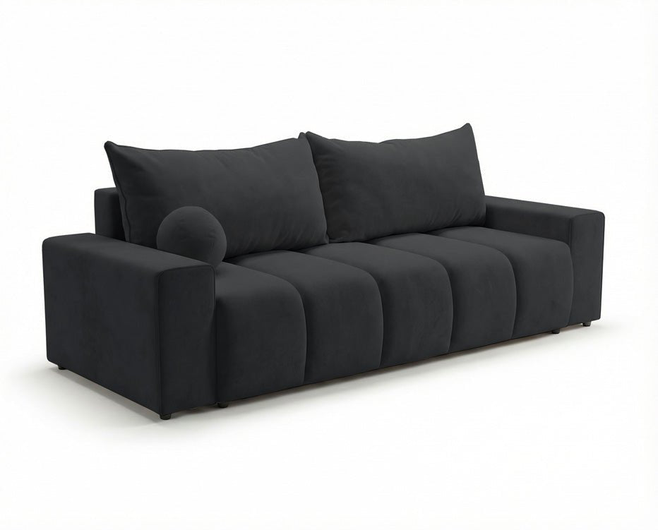 Designer 3 Sitzer Sofa Vena mit Stauraum und Schlaffunktion in Samt