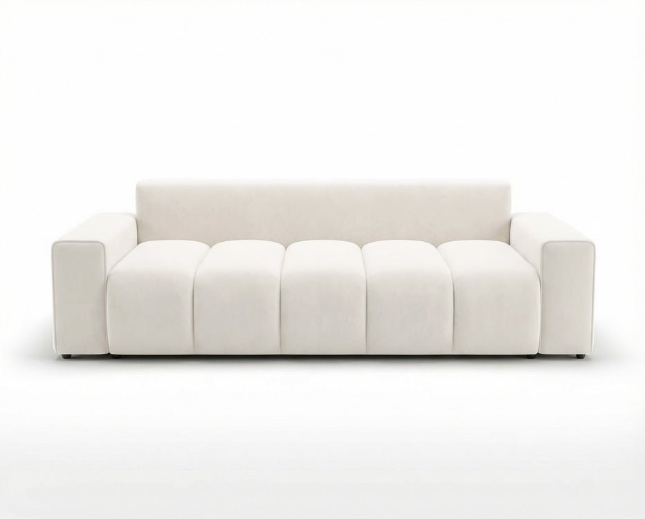 Designer 3 Sitzer Sofa Vena mit Stauraum und Schlaffunktion in Samt
