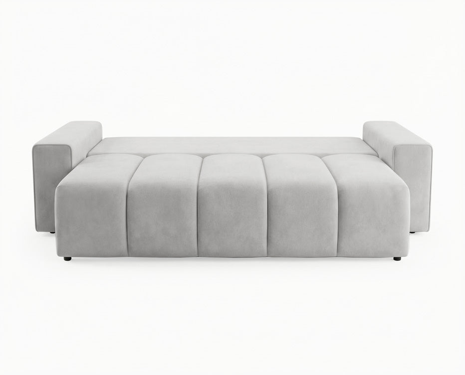 Designer 3 Sitzer Sofa Vena mit Stauraum und Schlaffunktion in Samt