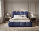 Designer Polsterbett Perla in Bouclé – Blau