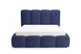 Designer Polsterbett Perla in Bouclé – Blau