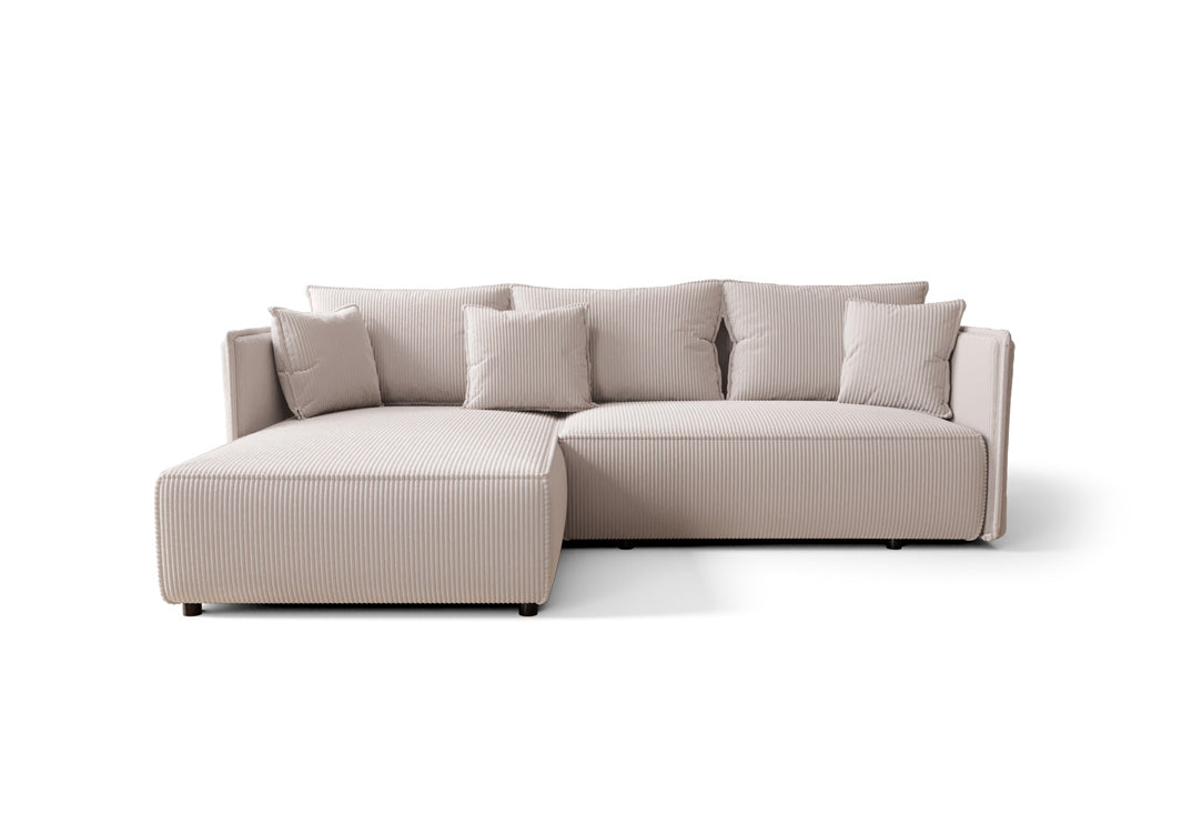Designer Sofa Marlen with Sleep and Folding Function in Corduroy