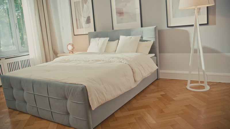 Luxor Bouclé Box Spring Bed with Storage
