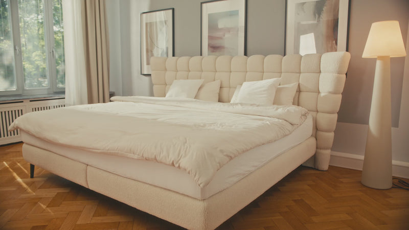 Family Box Spring Bed Bellanova in 220/240x200 in Bouclé