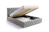 Designer Polsterbett Ria in Samt mit Stauraum – Grau