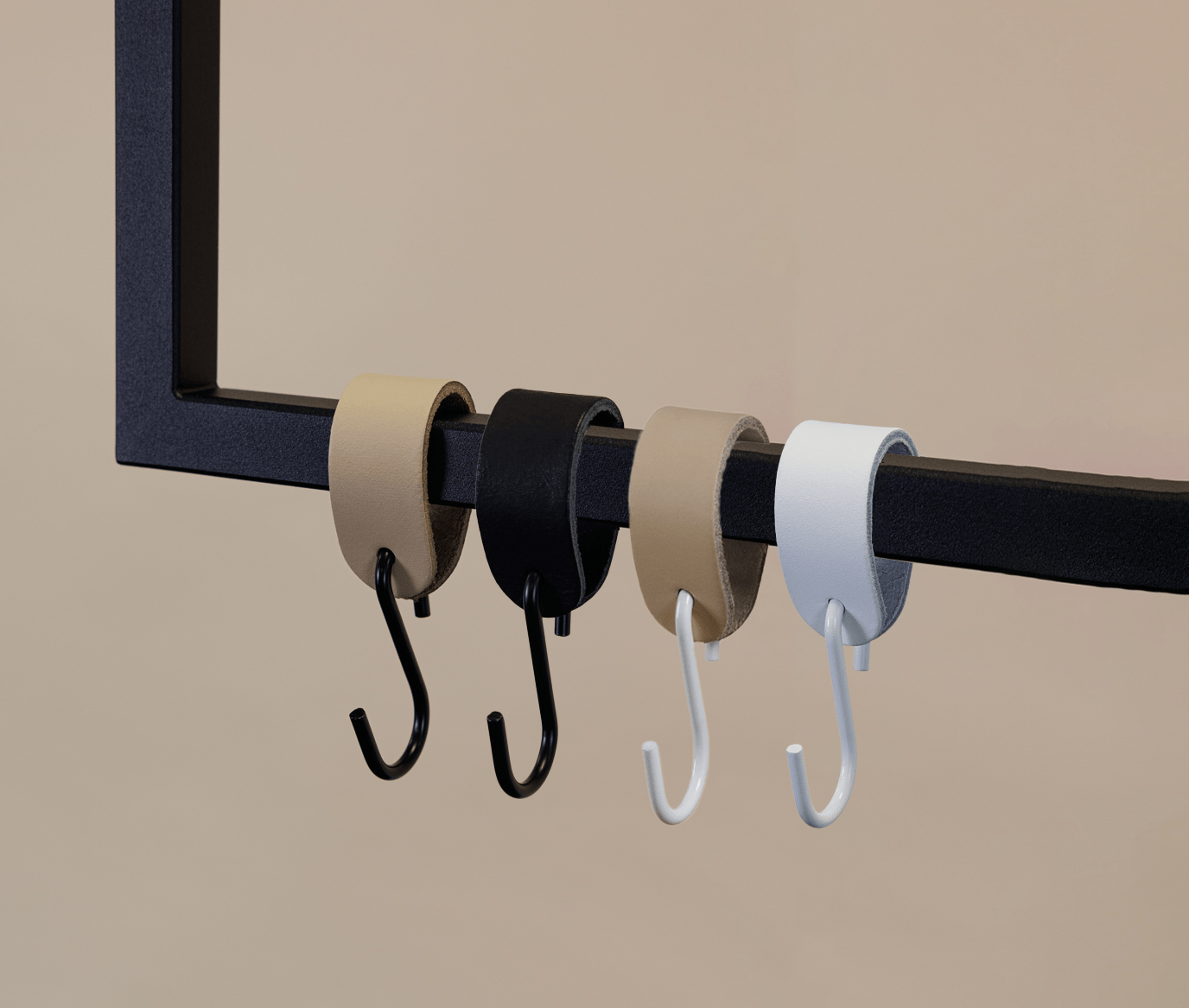 Leather Coat Hook Arcoro made of Steel & Genuine Leather