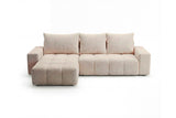 Designer Ecksofa Arvo in Bouclé mit Schlaffunktion & Stauraum – Beige – Links
