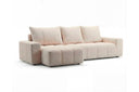 Designer Ecksofa Arvo in Bouclé mit Schlaffunktion & Stauraum – Beige – Links