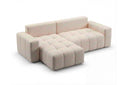 Designer Ecksofa Arvo in Bouclé mit Schlaffunktion & Stauraum – Beige – Links