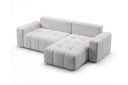 Designer Ecksofa Arvo in Bouclé mit Schlaffunktion & Stauraum – Sand – Rechts