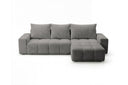 Designer Ecksofa Arvo in Bouclé mit Schlaffunktion & Stauraum – Grau – Rechts
