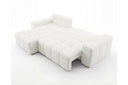 Designer Ecksofa Arvo in Bouclé mit Schlaffunktion & Stauraum – Weiß – Links