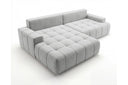 Designer Ecksofa Pino in Samt mit Schlaffunktion & Stauraum – Hellgrau – Links