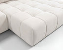 Designer Ecksofa Pino in Samt mit Schlaffunktion & Stauraum – Weiß – Rechts
