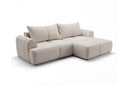 Designer Ecksofa Corso in Samt mit Schlaffunktion & Stauraum – Beige – Rechts