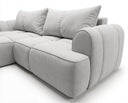 Designer Ecksofa Corso in Samt mit Schlaffunktion & Stauraum – Hellgrau – Links