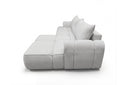 Designer Ecksofa Corso in Samt mit Schlaffunktion & Stauraum – Hellgrau – Rechts