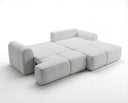 Designer Ecksofa Corso in Samt mit Schlaffunktion & Stauraum – Hellgrau – Rechts