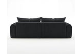 Designer Ecksofa Corso in Samt mit Schlaffunktion & Stauraum – Schwarz – Links