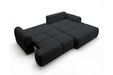 Designer Ecksofa Corso in Samt mit Schlaffunktion & Stauraum – Schwarz – Rechts