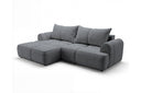 Designer Ecksofa Corso in Samt mit Schlaffunktion & Stauraum – Grau – Links