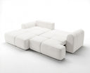 Designer Ecksofa Corso in Samt mit Schlaffunktion & Stauraum – Weiß – Links