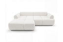 Designer Ecksofa Corso in Samt mit Schlaffunktion & Stauraum – Weiß – Links
