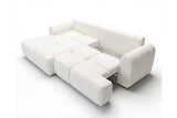 Designer Ecksofa Corso in Samt mit Schlaffunktion & Stauraum – Weiß – Links
