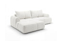 Designer Ecksofa Corso in Samt mit Schlaffunktion & Stauraum – Weiß – Links
