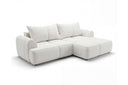 Designer Ecksofa Corso in Samt mit Schlaffunktion & Stauraum – Weiß – Rechts
