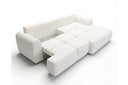 Designer Ecksofa Corso in Samt mit Schlaffunktion & Stauraum – Weiß – Rechts