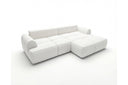 Designer Ecksofa Corso in Samt mit Schlaffunktion & Stauraum – Weiß – Rechts