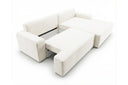 Designer Ecksofa Frido in Samt mit Schlaffunktion & Stauraum – Weiß – Rechts