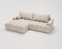 Designer Ecksofa Nemo in Stoff mit Schlaffunktion & Stauraum – Beige – Links