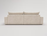 Designer Ecksofa Nemo in Stoff mit Schlaffunktion & Stauraum – Beige – Rechts