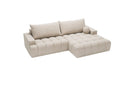 Designer Ecksofa Nemo in Stoff mit Schlaffunktion & Stauraum – Beige – Rechts