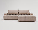 Designer Ecksofa Nemo in Stoff mit Schlaffunktion & Stauraum – Sand – Rechts