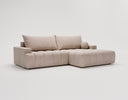 Designer Ecksofa Nemo in Stoff mit Schlaffunktion & Stauraum – Sand – Rechts
