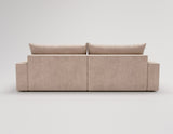 Designer Ecksofa Nemo in Stoff mit Schlaffunktion & Stauraum – Sand – Rechts