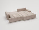 Designer Ecksofa Nemo in Stoff mit Schlaffunktion & Stauraum – Sand – Rechts