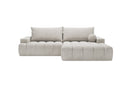 Designer Ecksofa Nemo in Stoff mit Schlaffunktion & Stauraum – Hellgrau – Rechts