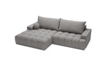 Designer Ecksofa Nemo in Stoff mit Schlaffunktion & Stauraum – Grau – Links