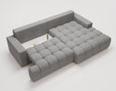 Designer Ecksofa Nemo in Stoff mit Schlaffunktion & Stauraum – Grau – Rechts