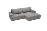 Designer Ecksofa Nemo in Stoff mit Schlaffunktion & Stauraum – Grau – Rechts
