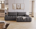 Designer Ecksofa Nemo in Stoff mit Schlaffunktion & Stauraum – Anthrazit – Rechts