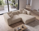 Designer Ecksofa Reno in Bouclé – Beige – Rechts