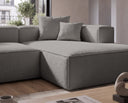 Designer Ecksofa Reno in Bouclé – Grau – Rechts