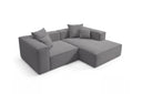 Designer Ecksofa Reno in Bouclé – Grau – Rechts